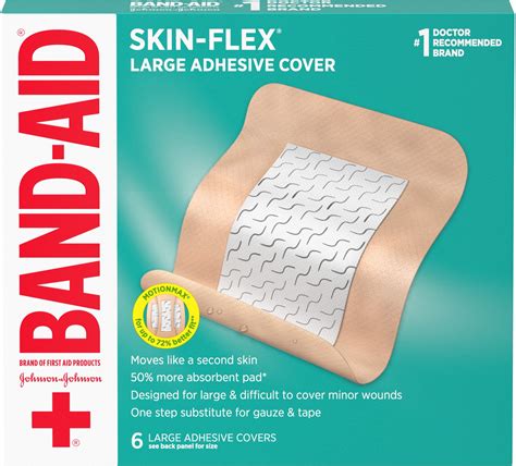 Band Aid Brand Skin Flex Adhesive Flexible Wound Covers Large Ct
