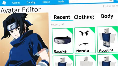 Making Sasuke A Roblox Account Naruto Youtube