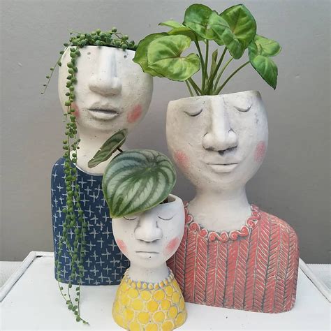 decorative head planter for succulents or face planter pot chinese girl ceramic planter planters