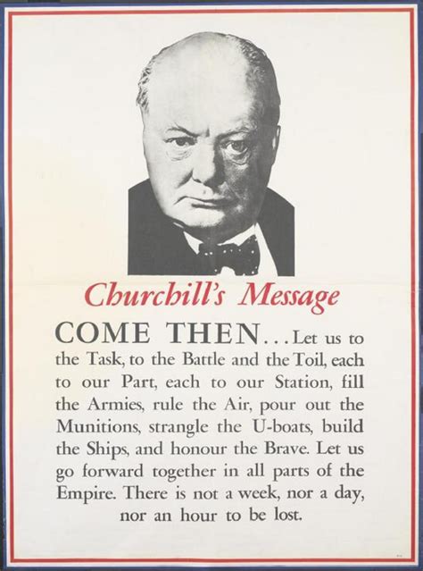 British Wwii Propaganda Poster Featuring The Great Winston Churchill And His Speech Come