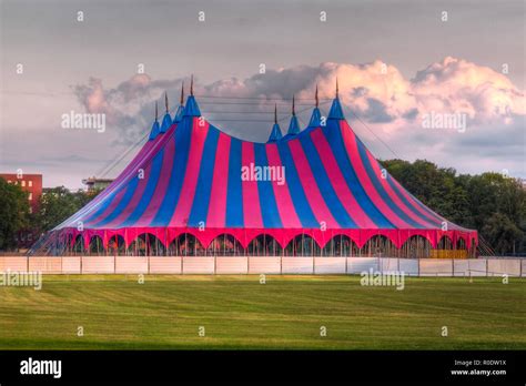 Big Top Circus Tent On Grass In The Park Stock Photo Alamy