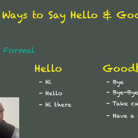 English Phrases Ways To Say Hello And Goodbye Both Formal