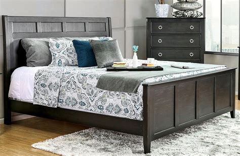 Arabelle Wire Brushed Black Calking Panel Bed From Furniture Of