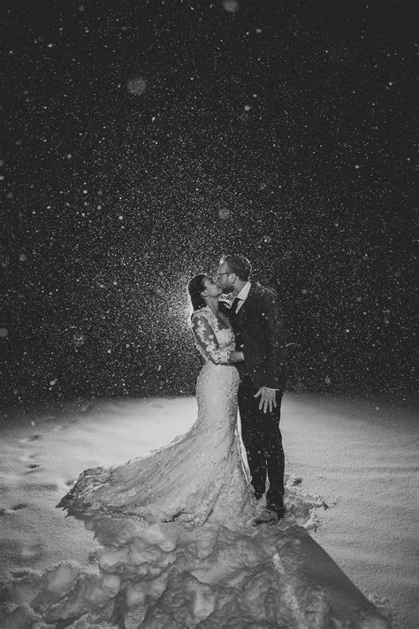 Romantic Bride And Groom In The Snow Valentino Snow Wedding Wedding