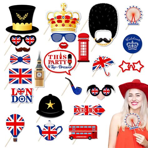 Buy Union Jack Party Photo Booth Props25p King Charles Coronation