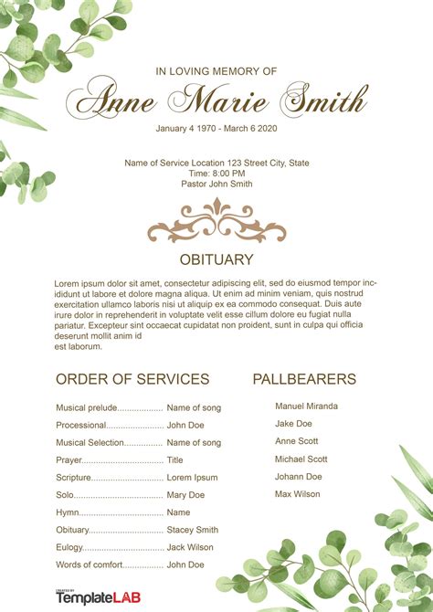 22 Free Funeral Program Templates Word Photoshop Powerpoint