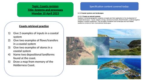 Aqa A Level Geography Coasts Final Revision Powerpoints And Workbook