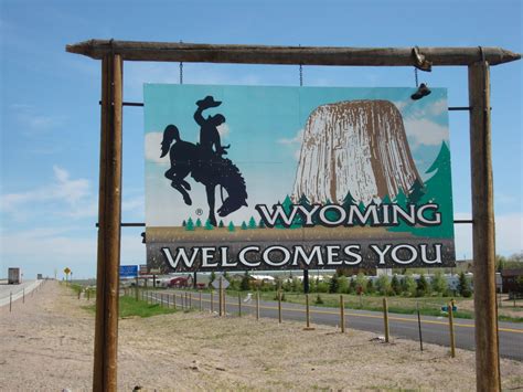 Wyoming Welome Sign Outside The Beltway