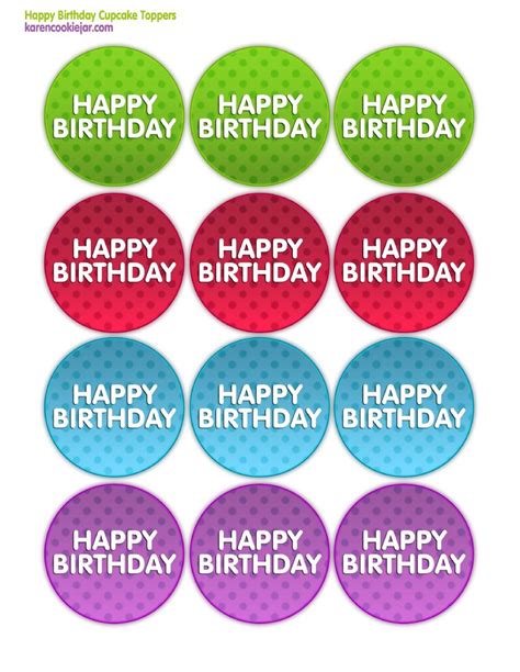 Free happy birthday cake topper svg download, cut file… cut it out of gold glitter vinyl and add a skewer to this free happy birthday cut file, and you've got the perfect diy cake topper for your party! Happy Birthday Printable Cupcake Toppers | Cupcake toppers printable, Birthday printables ...