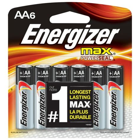 Energizer Max Aa Batteries 6 Pack Double A Alkaline Batteries