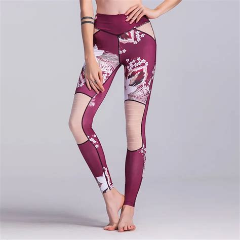 hot sales women s fashion floral printed fitness leggings casual skinny workout pants soft