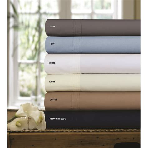 300 Thread Count Cotton Percale Solid Extra Deep Pocket Sheet Set Queen
