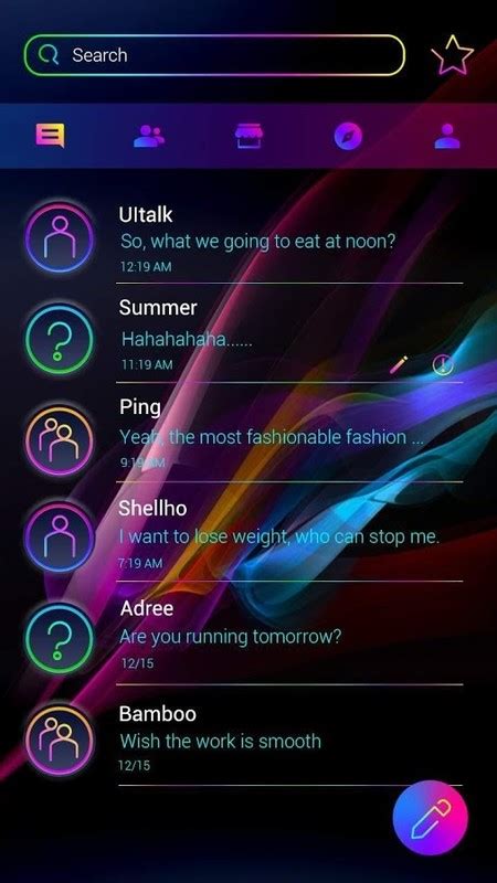 Go Sms Pro Neon Wave Theme Free Android Theme Download Appraw