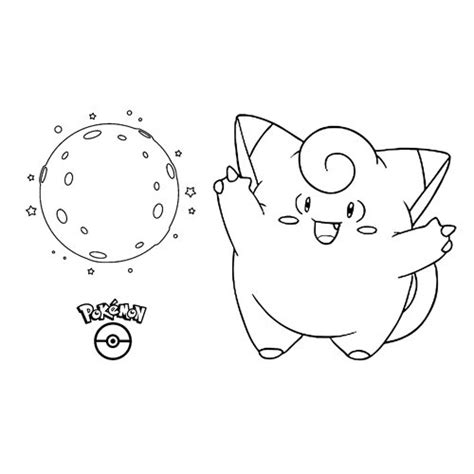 Cute Clefairy Pokemon Coloring Page 🐹 Free Online Coloring Pages 🍄