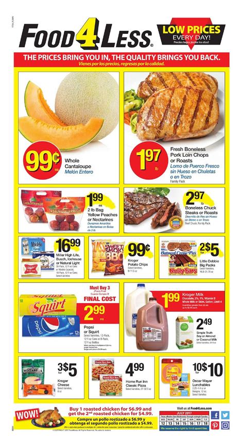 To 10:00 p.m and sunday from 7:00 a.m. Food 4 Less Weekly Ad July 12 - 18, 2017 - Do you know ...