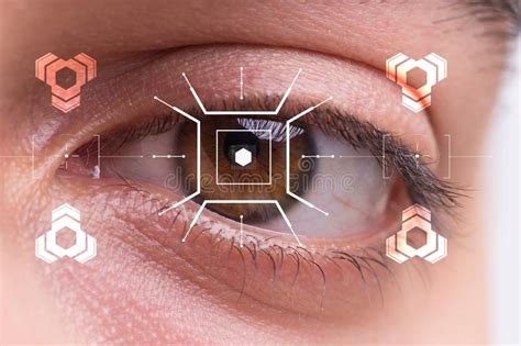 The Concept Of Sensor Implanted Into Human Eye Stock Image Image Of