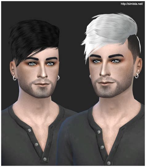 Sims 4 Hairs Simista Black Le Hawk Fatale Male Hairstyle Retexture