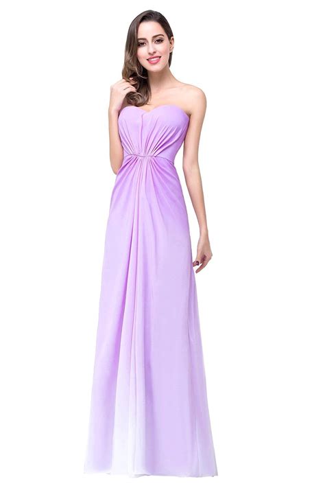 Fashion 2017 Shortlong Chiffon Purple Gradient Bridesmaid Dresses