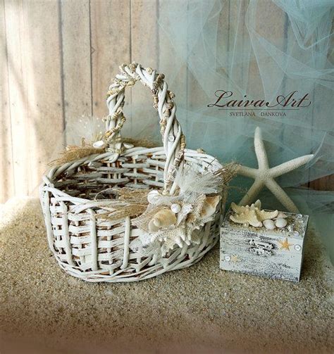 Beach Wedding Flower Girl Basket Beach Wedding Shells And Starfish
