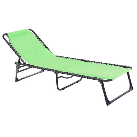 Buy Azuma Sun Lounger Lime Green Padded Garden Seat Folding Relaxer Chair Summer Patio Bed With