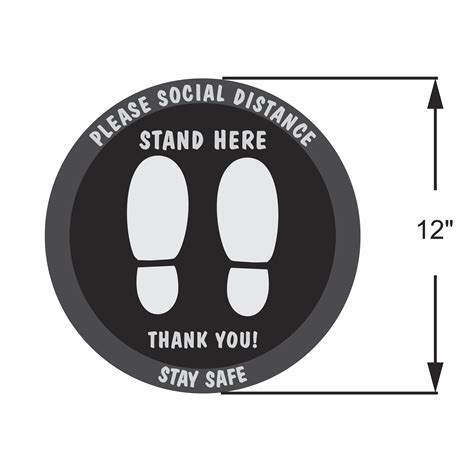Social Distancing Floor Decals Foot Print 4 Pack Bandr Innovations