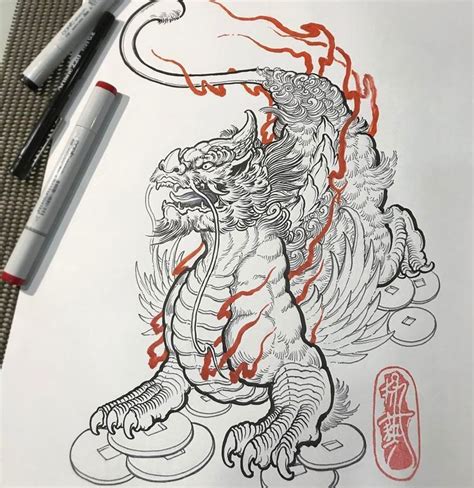 Pi Xiu 貔貅 Design By Drawing Drawingoftheday Tattooart