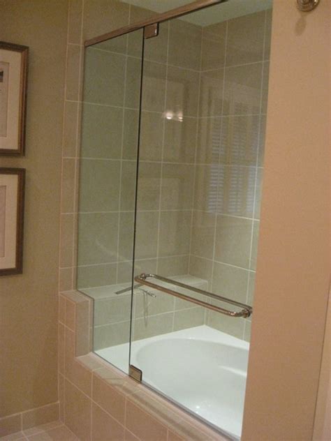 A glass bathtub enclosure can make a small bathroom appear more spacious and airy. Tub Enclosure Solutions - Bathroom - Omaha - by Castle ...
