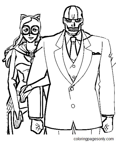 Catwoman And King Faraday Coloring Page Free Printable Coloring Pages