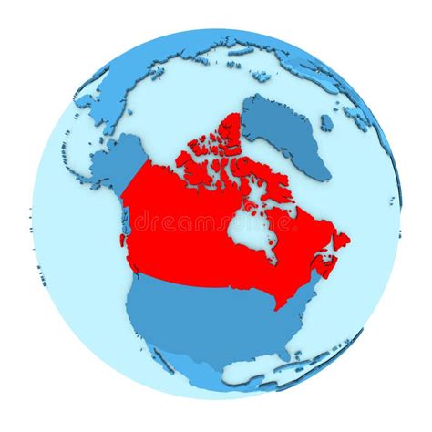 Canada On Isolated Globe Stock Illustration Illustration Of North