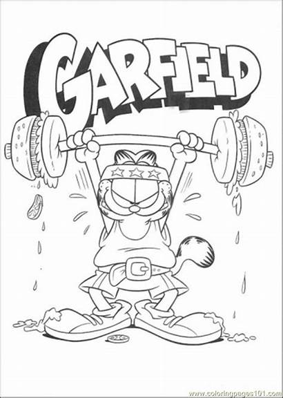 Exercise Garfield Coloring Printable Pages Cartoons