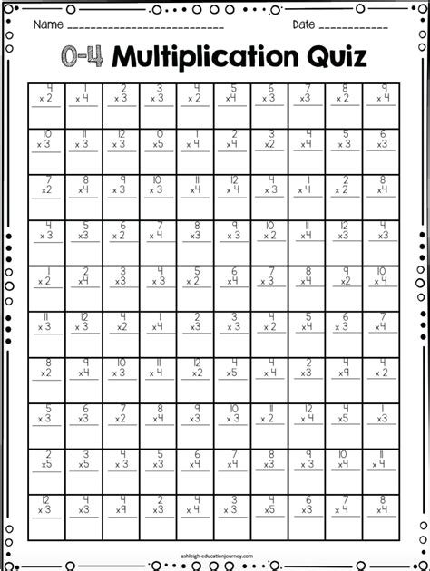 Printable Multiplication Test 0 12 Printable Multiplication Flash Cards