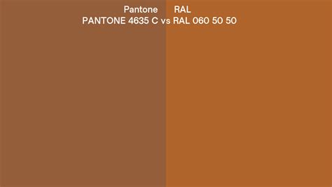 Pantone 4635 C Vs Ral Ral 060 50 50 Side By Side Comparison