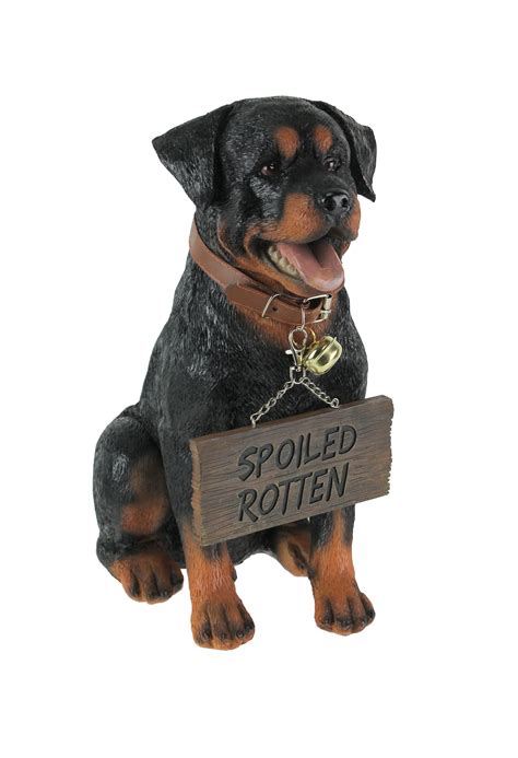 Buddy Rottweiler Guard Dog Indoor Outdoor Statue With Reversible