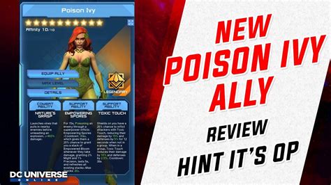 Dcuo New Poison Ivy Ally Review Op Nature Youtube
