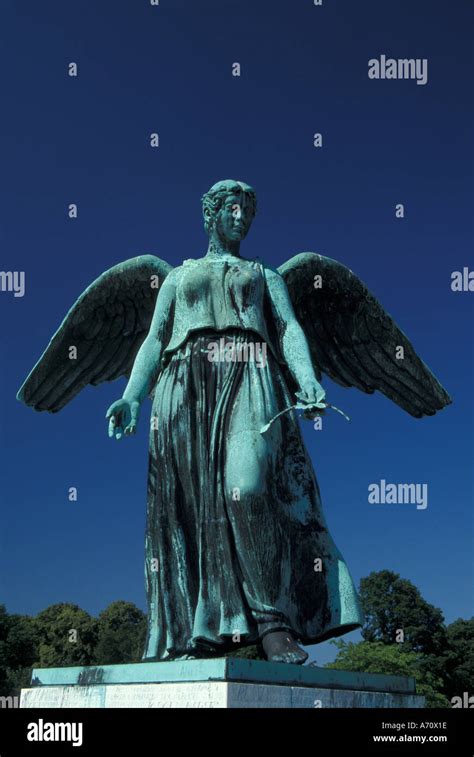Denmark Copenhagen Angel Statue In Harbor Stock Photo Alamy