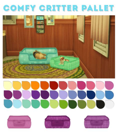 Comfy Critter Pallet Pet Bed For The Sims 4 Spring4sims Sims 4 Pets