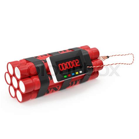 Tnt Dynamite Red Bomb With A Timer Stock Image Colourbox