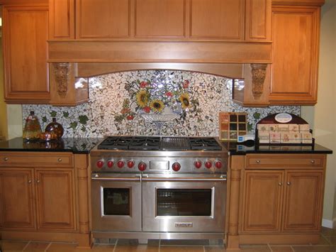 Include ideas to paint backsplash to bring in fresh appearance. Custom Hand-Painted Mosaic Backsplash - Traditional ...