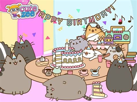Pusheen Happy Birthday Pusheen Cat Cat Birthday Greetings