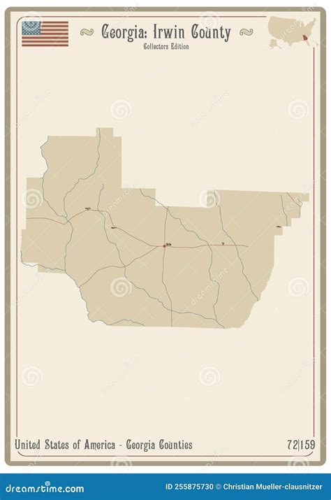 Map Of Irwin County In Georgia Stock Vector Illustration Of
