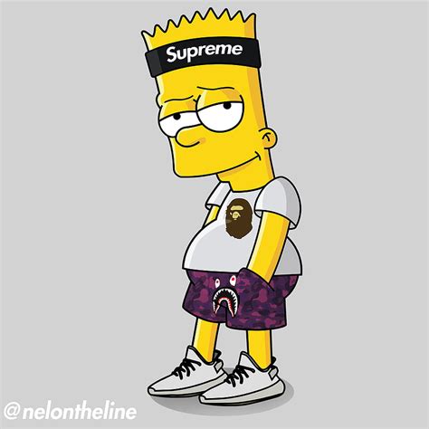 Simpson Supreme And Background Bart Simpson Swag Hd Phone Wallpaper
