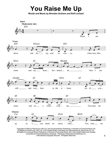 Josh Groban You Raise Me Up Sheet Music For Beginners In C Major Download Print Sku Mn