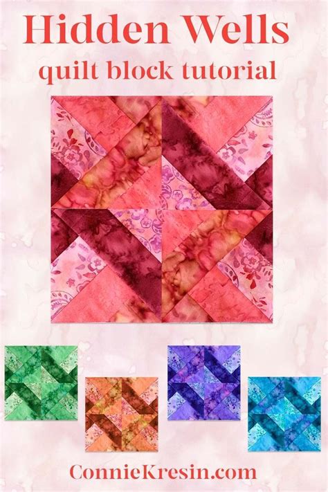 Quilt Block Hidden Wells Tutorial Freemotion By The River In 2020
