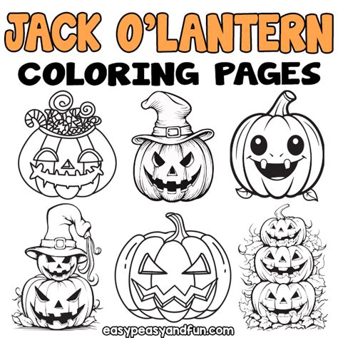 Printable Jack Olantern Coloring Pages 30 Sheets Project Diy Hub