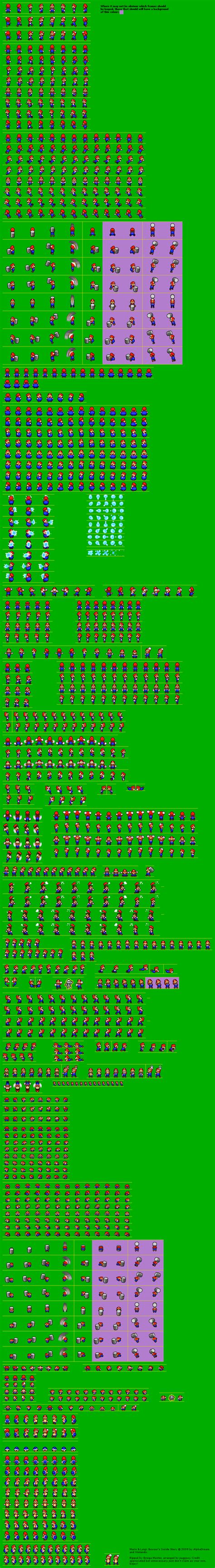 The Spriters Resource Full Sheet View Mario Luigi Bowser S Inside Story Mario Overworld