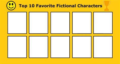 Top 10 Favorite Fictional Characters Template By Rayluishdx2 On Deviantart