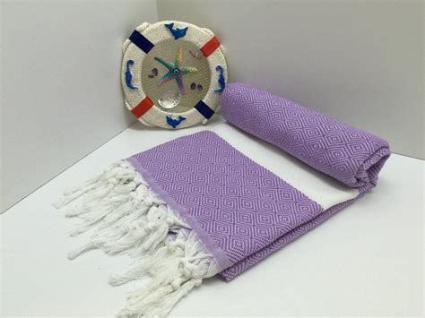 Turkish Peshtemal Towel Diamond Style Lilac Pestemals Peshtemal Towel