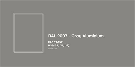 About Ral 9007 Gray Aluminium Color Color Codes Similar Colors And