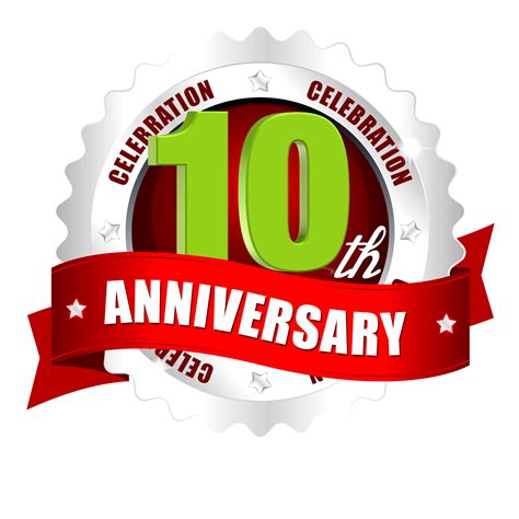 10th Anniversary Ping Logo With Lable And Red Ribbon Naveengfx