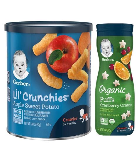 Gerber Apple Sweet Potatoes Snack Foods For 12 Months 84 Gm